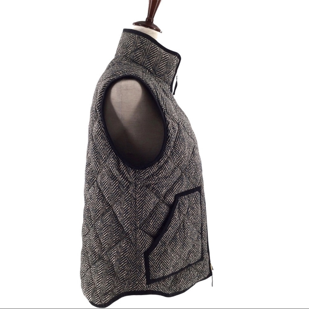 J. Crew‎ Herringbone Quilted Vest Jacket size S 60% down 20% waterfowl feathers - Picture 3 of 15